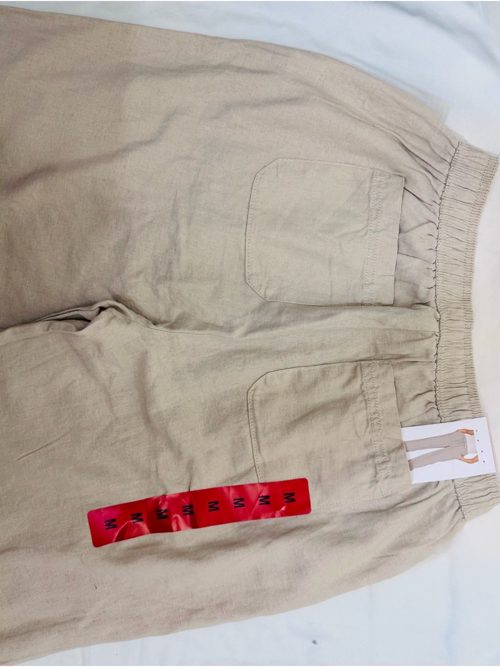 Briggs New York Tan Drawstring Linen-Blend Pants - Picture 4 of 4